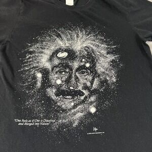 Cosmic Scientist Face Shirt Mens Medium Black Galaxy Quote Graphic Tee Gildan